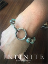 Aqua Agate with Silver Bracelet1